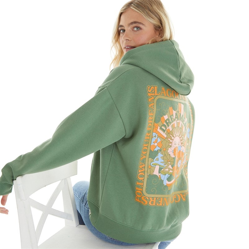 Lagooners Womens Dreamers Hoodie Sage - Image 1