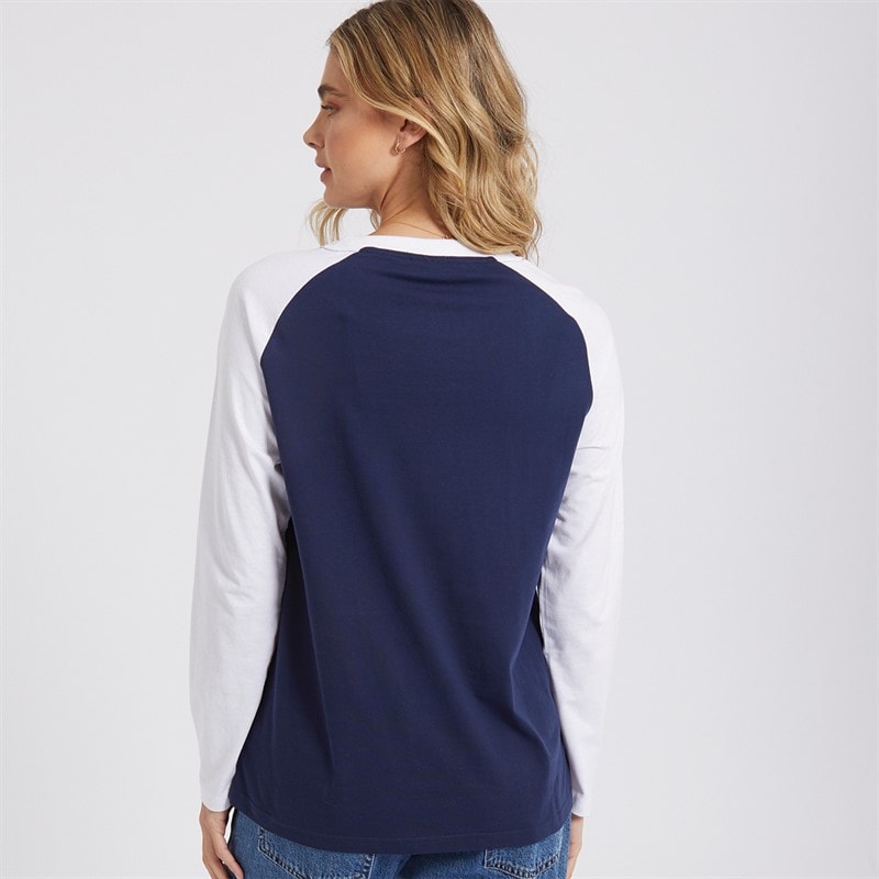 Lagooners Womens Sunrise Long Sleeve T-Shirt Navy/White - Image 2