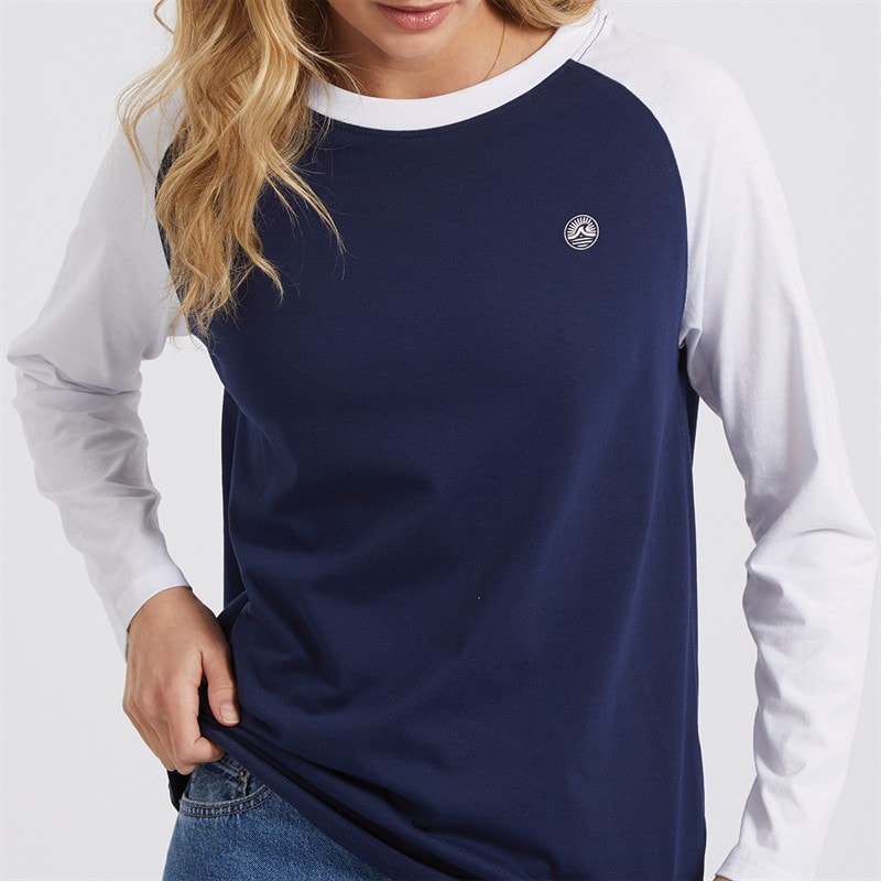 Lagooners Womens Sunrise Long Sleeve T-Shirt Navy/White - Image 3