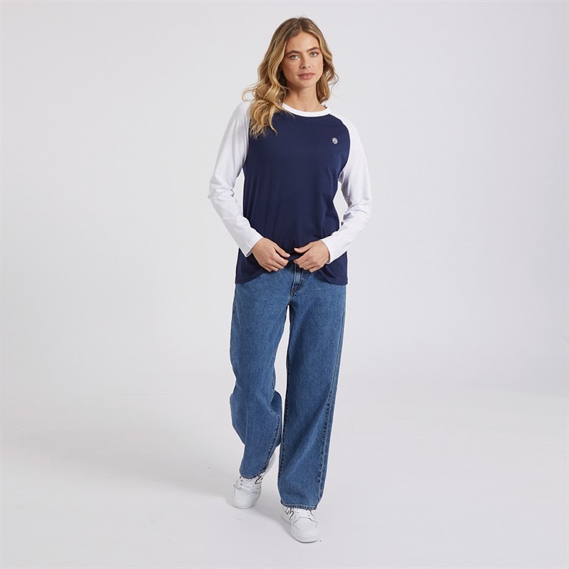 Lagooners Womens Sunrise Long Sleeve T-Shirt Navy/White - Image 4