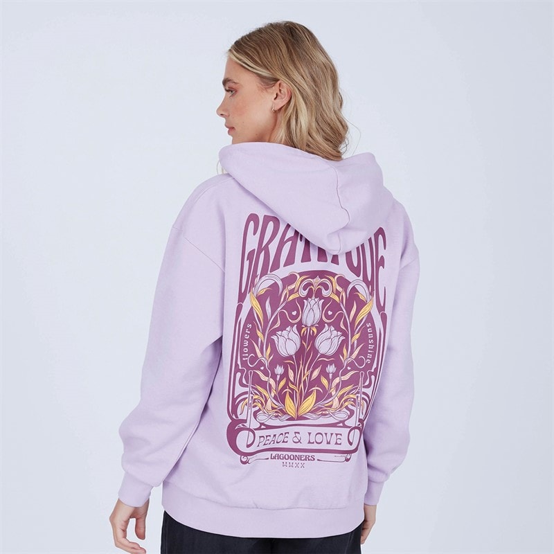 Lagooners Womens Gratitude Hoodie Lilac - Image 3