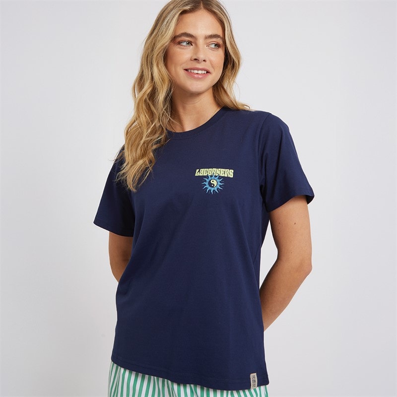 Lagooners Womens Psychedelic T-Shirt Navy - Image 2