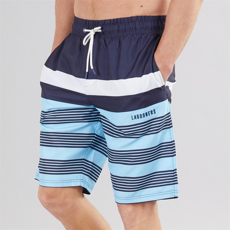Lagooners Mens Eccleston Board Shorts Blue - Image 1