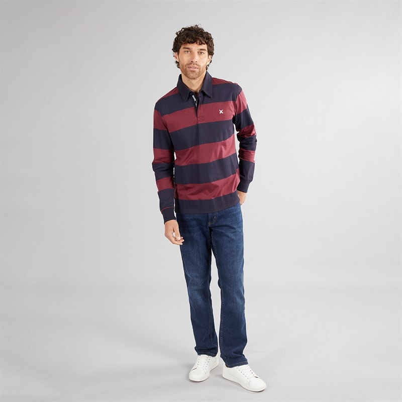 Lagooners Mens Cedar Rugby Top Burg/Navy - Image 4