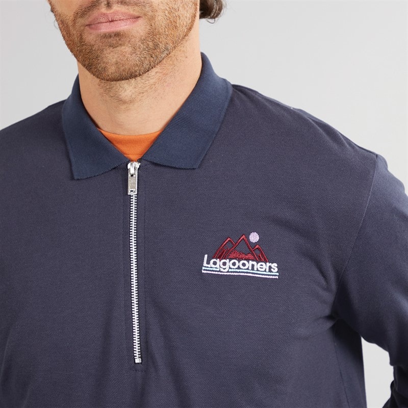Lagooners Mens Ridge Polo Shirt Top Dark Navy - Image 3
