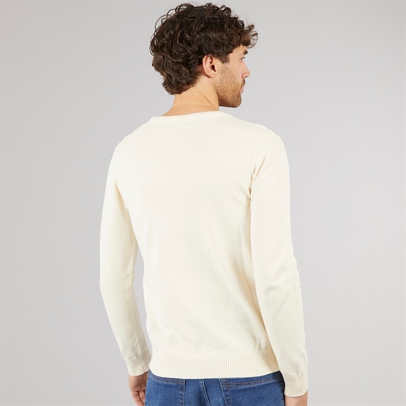 Lagooners Mens Holland Knitted Crew Sweat Ecru - Image 2