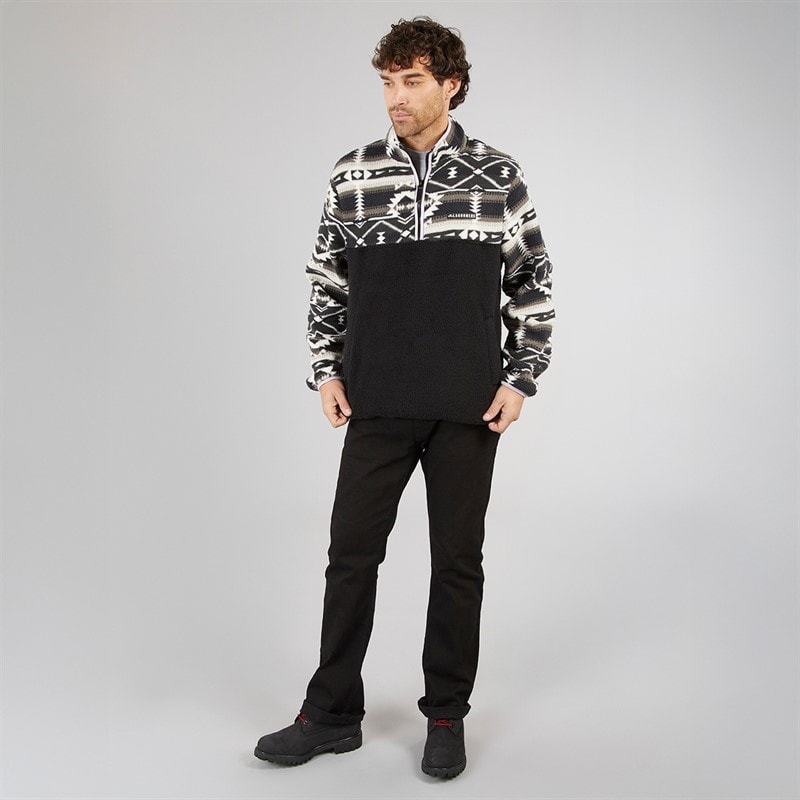 Lagooners Mens Baker Aztec Fleece Charcoal / Mauve - Image 4