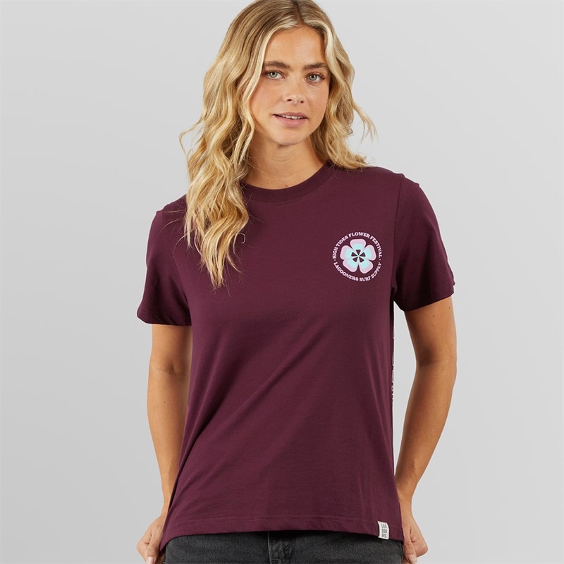 Lagooners Womens Birds T-shirt Plum - Image 2