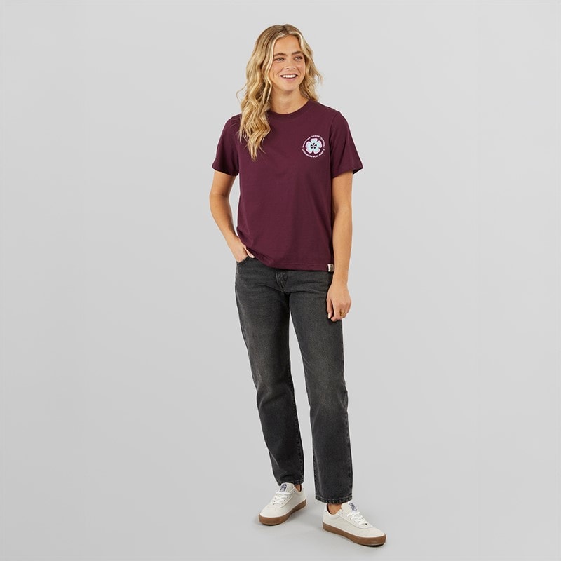 Lagooners Womens Birds T-shirt Plum - Image 4