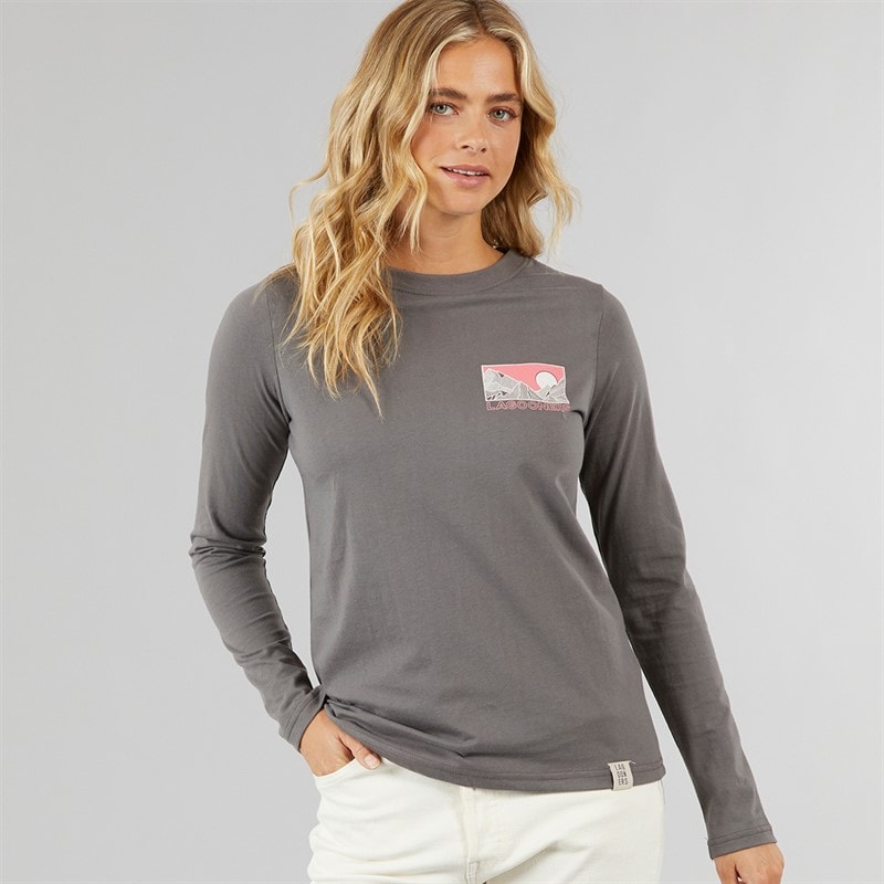 Lagooners Womens Cullen Long Sleeve T-Shirt Charcoal - Image 2