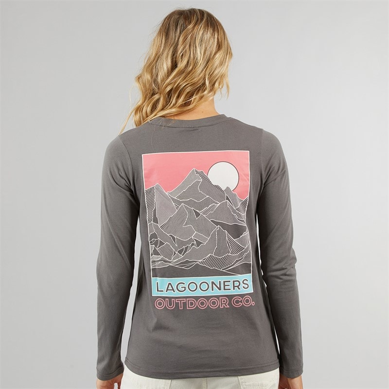 Lagooners Womens Cullen Long Sleeve T-Shirt Charcoal - Image 3
