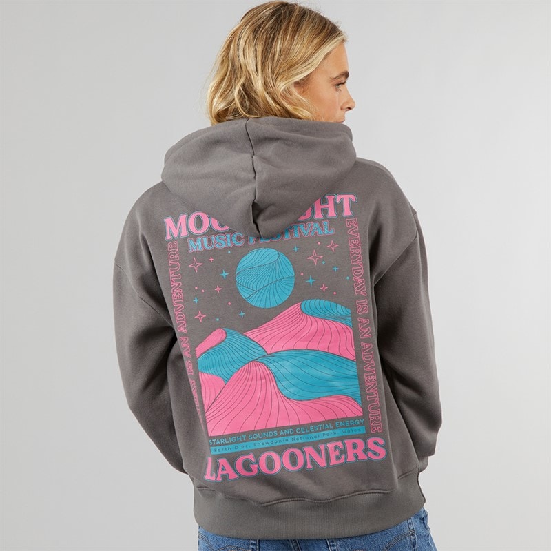 Lagooners Womens Moonlight Hoodie Charcoal - Image 3