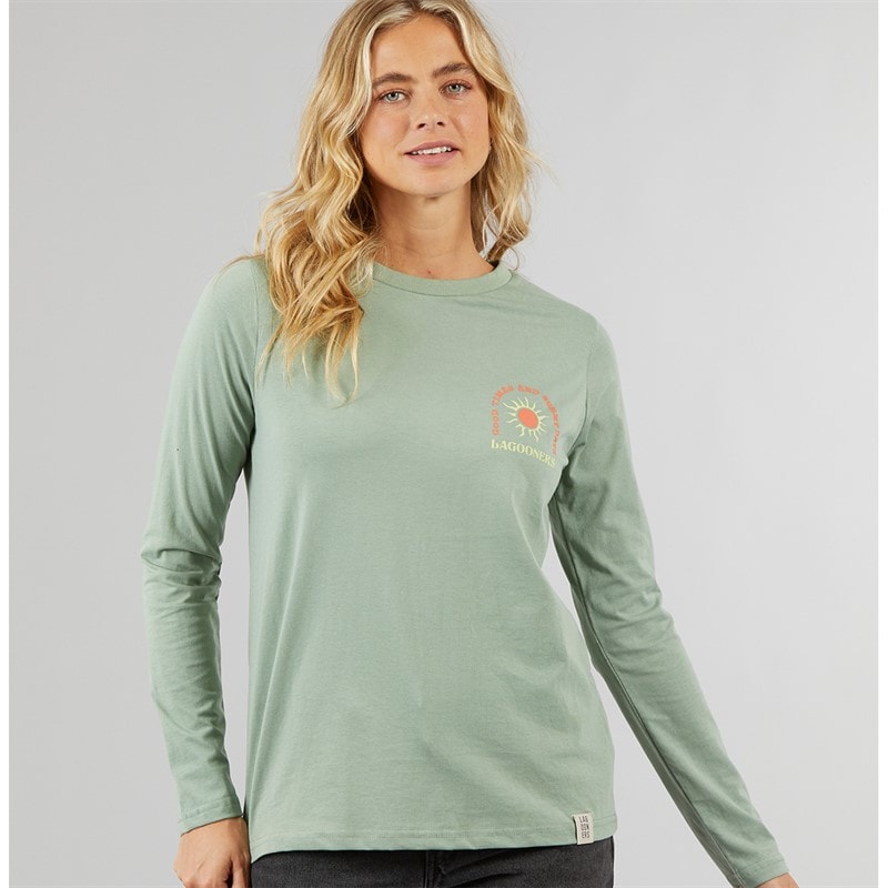Lagooners Womens Airdrie Long Sleeve T-Shirt Green Bay - Image 2
