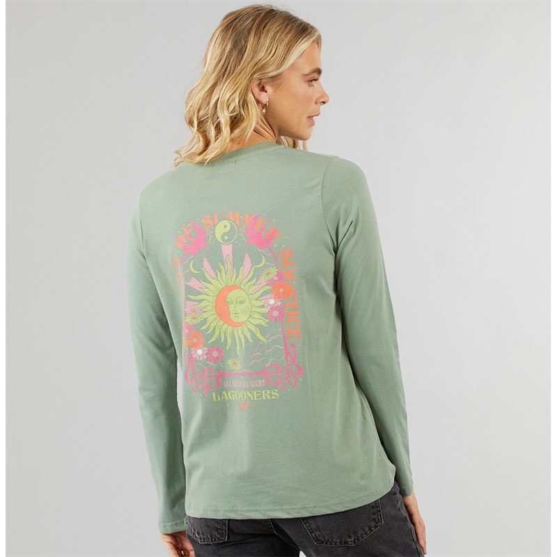Lagooners Womens Airdrie Long Sleeve T-Shirt Green Bay - Image 3