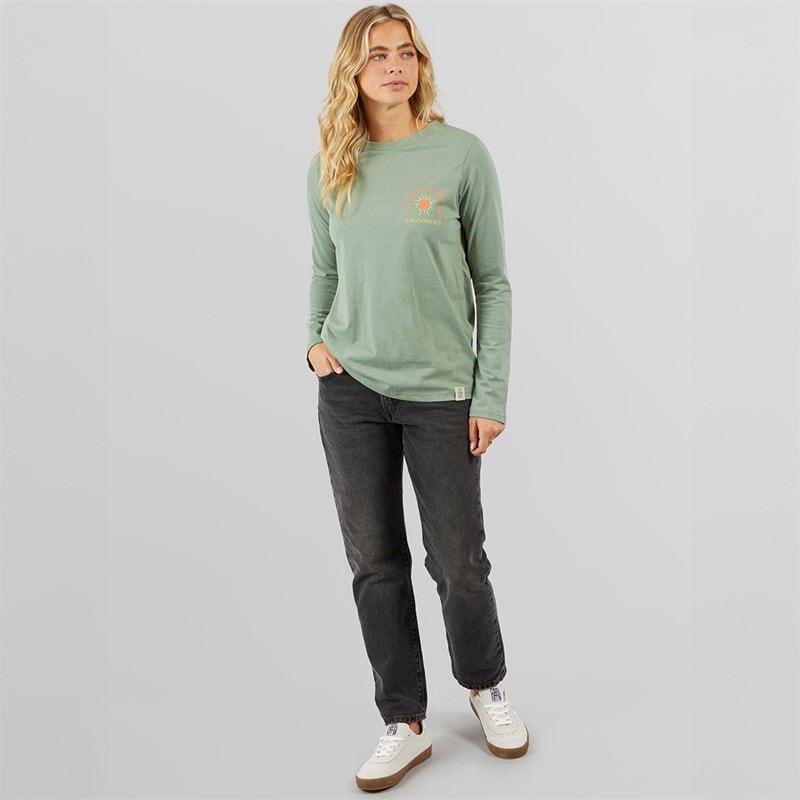 Lagooners Womens Airdrie Long Sleeve T-Shirt Green Bay - Image 4