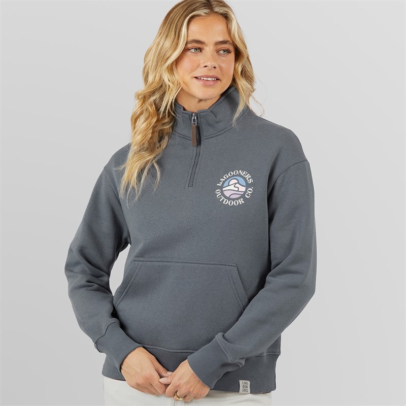 Lagooners Womens Motherwell Sweatshirt Stone Blue - Image 2