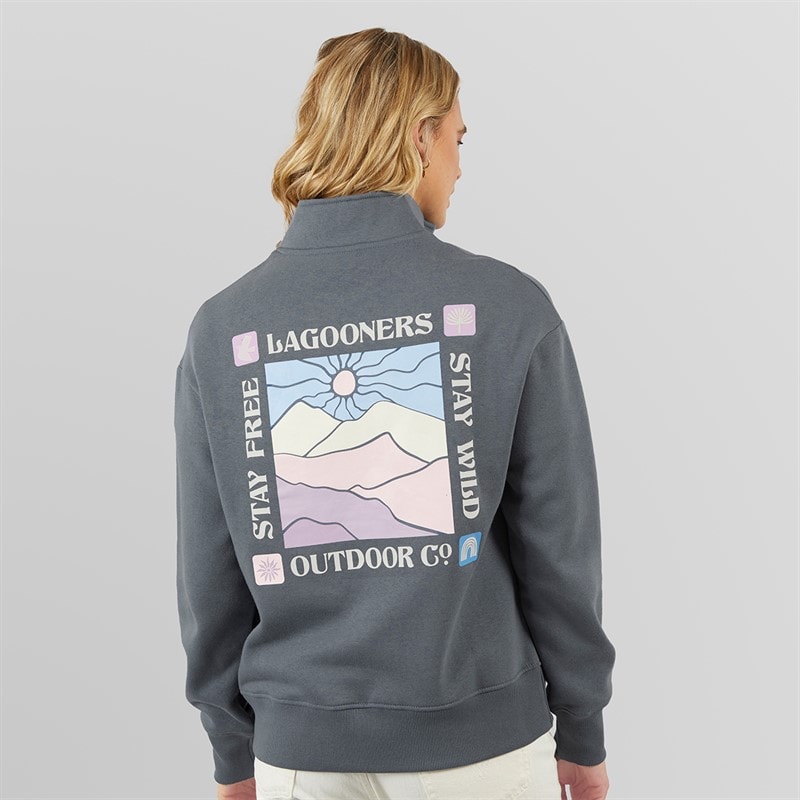Lagooners Womens Motherwell Sweatshirt Stone Blue - Image 3