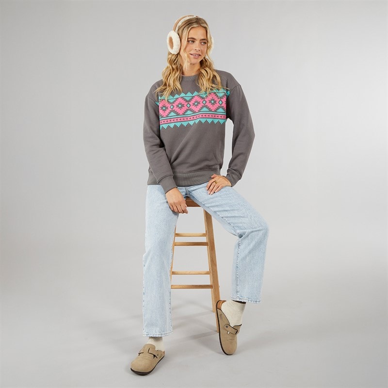 Lagooners Womens Studio Sweatshirt Charcoal - Image 4