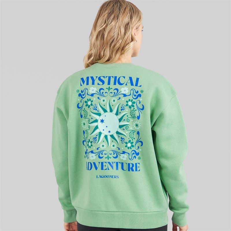 Lagooners Womens Windrush Crew Neck Graphic Sweatshirt Mint - Image 3