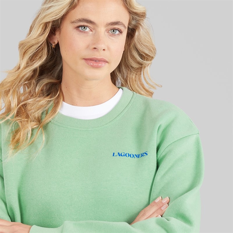 Lagooners Womens Windrush Crew Neck Graphic Sweatshirt Mint - Image 5