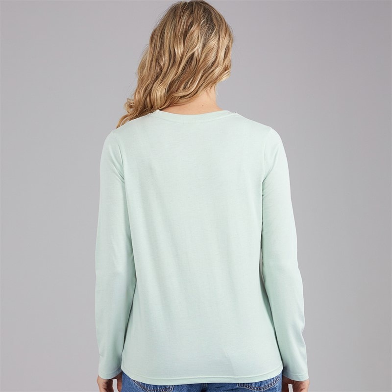 Lagooners Womens Sloe Hollow Long Sleeve T-Shirt Light Green - Image 2