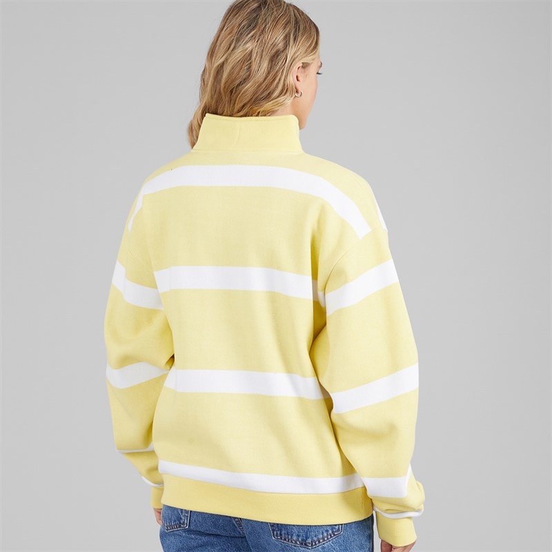 Lagooners Womens Wildflower End Quarter Zip Neck Sweatshirt Yellow - Image 2