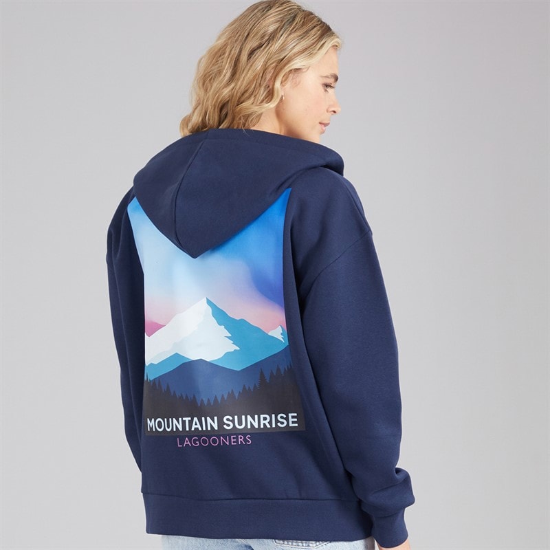 Lagooners Womens Curlew Ridge Zip Through Hoodie Navy - Image 3