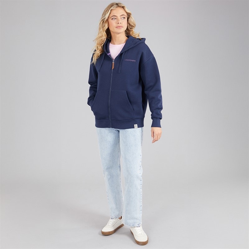 Lagooners Womens Curlew Ridge Zip Through Hoodie Navy - Image 4