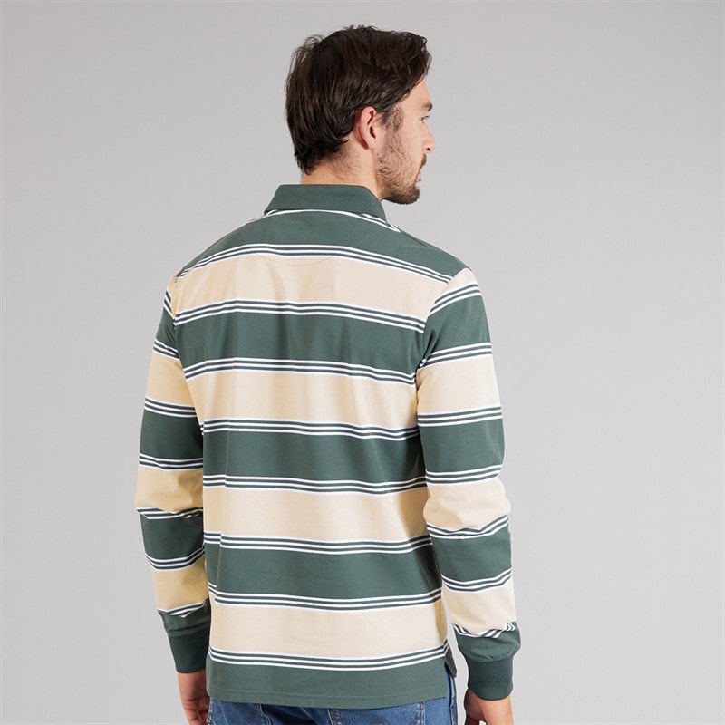 Lagooners Mens Cavendish Rugby Polo Shirt Cream/Sage Cream / Sage - Image 2