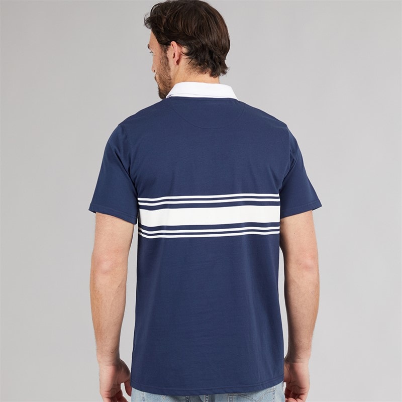 Lagooners Mens Cruz Block Stripe Polo Shirt Navy - Image 2
