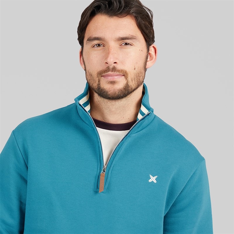 Lagooners Mens Sargasso Funnel Neck Sweatshirt Denim Blue - Image 3