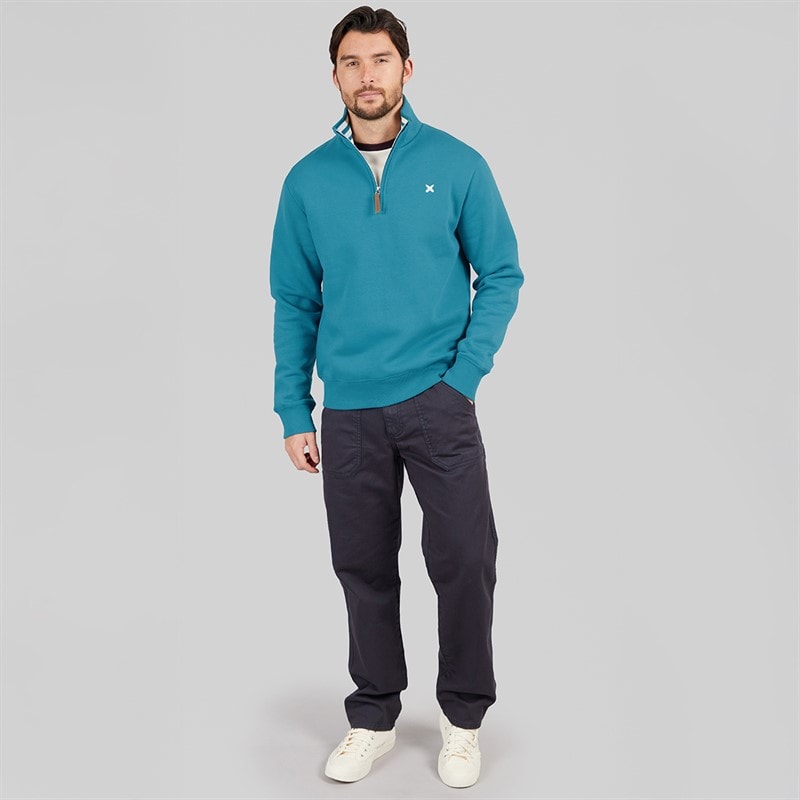 Lagooners Mens Sargasso Funnel Neck Sweatshirt Denim Blue - Image 4