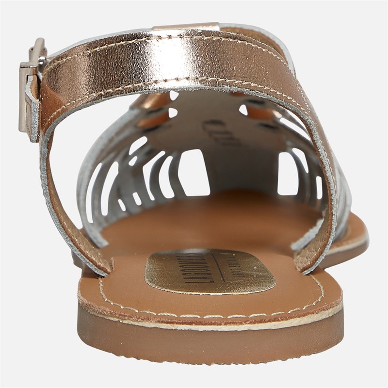 Lagooners Womens Isla Sandals Gold Leather - Image 4
