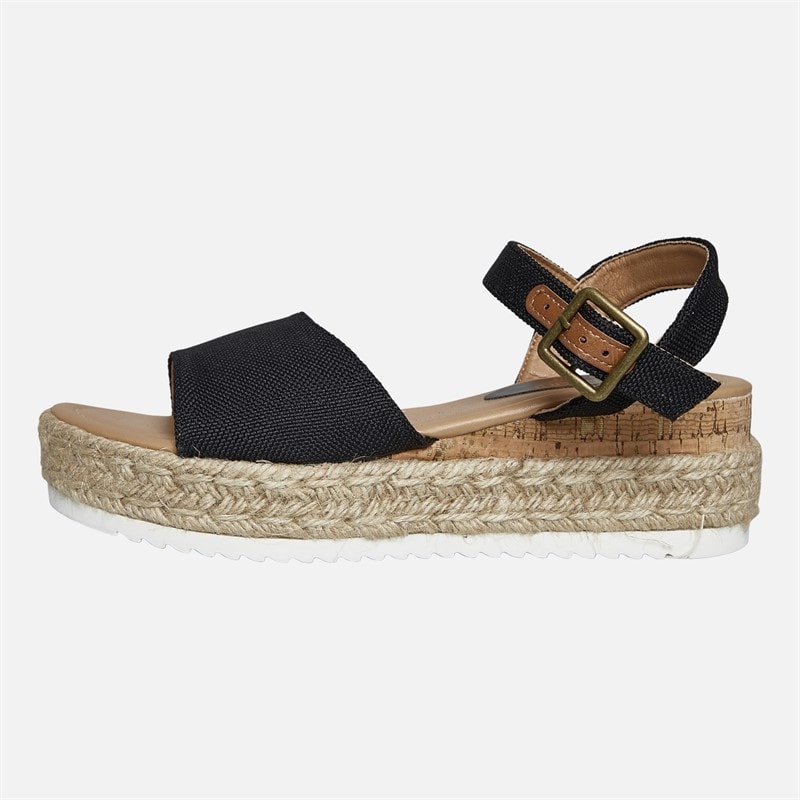 Lagooners Womens Olivia Ankle Strap Sandals Black Denim - Image 2