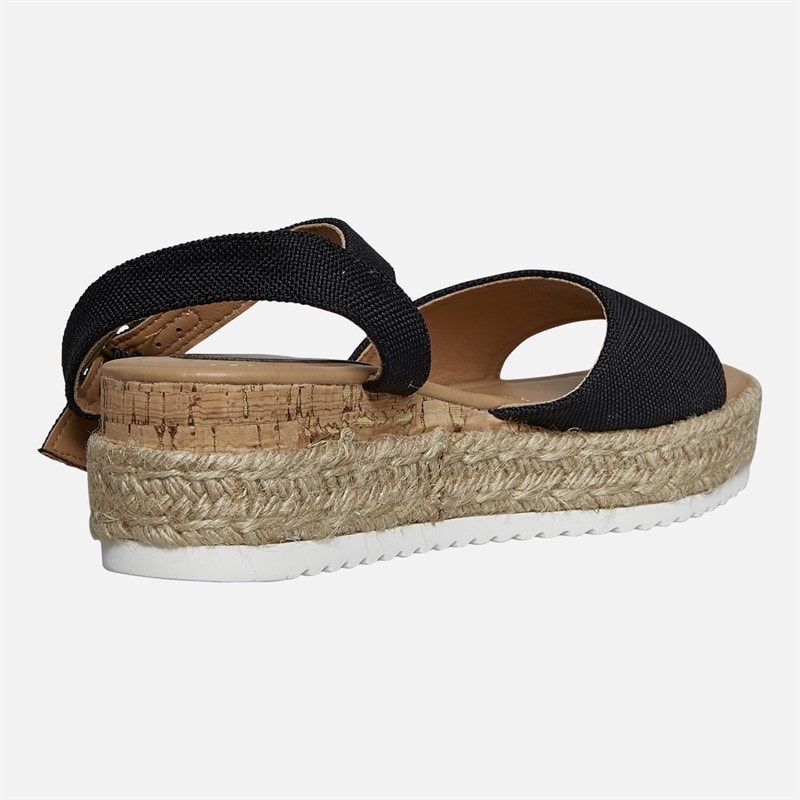 Lagooners Womens Olivia Ankle Strap Sandals Black Denim - Image 5