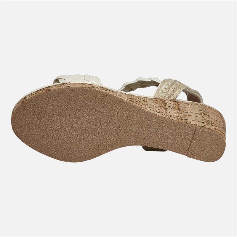Lagooners Womens Nova Wedge Sandals White PU - Image 3