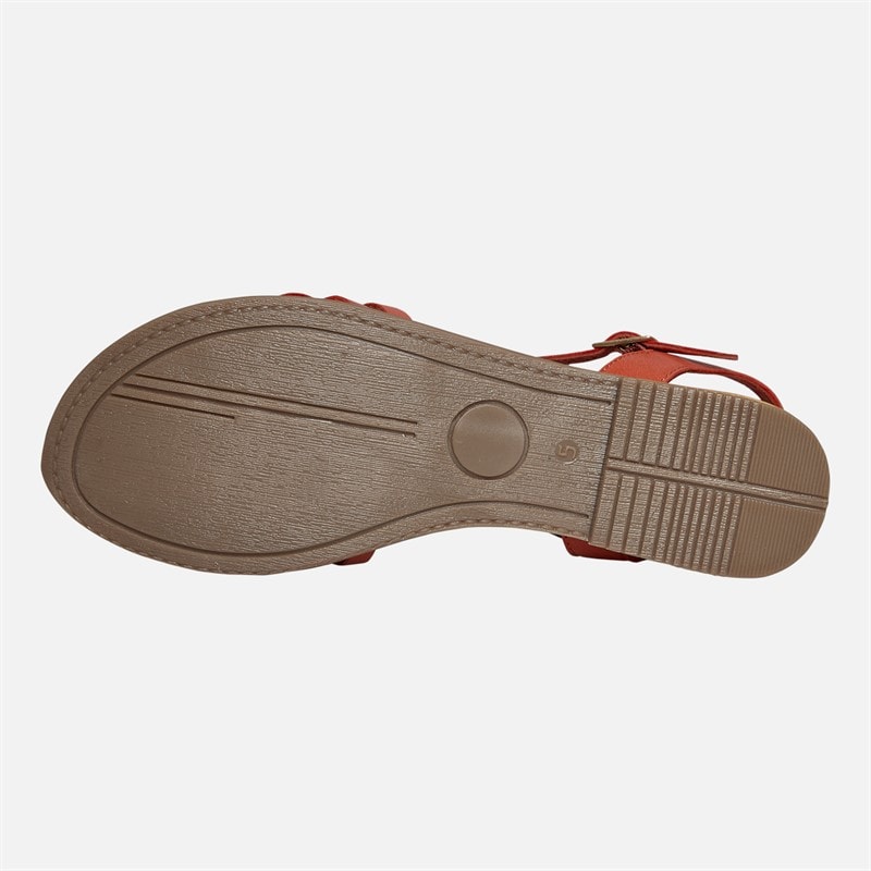 Lagooners Womens Sophia Sandals Coral Leather - Image 3