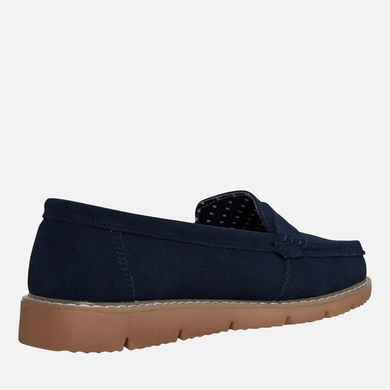 Lagooners Womens Harper Loafers Navy Suede - Image 5