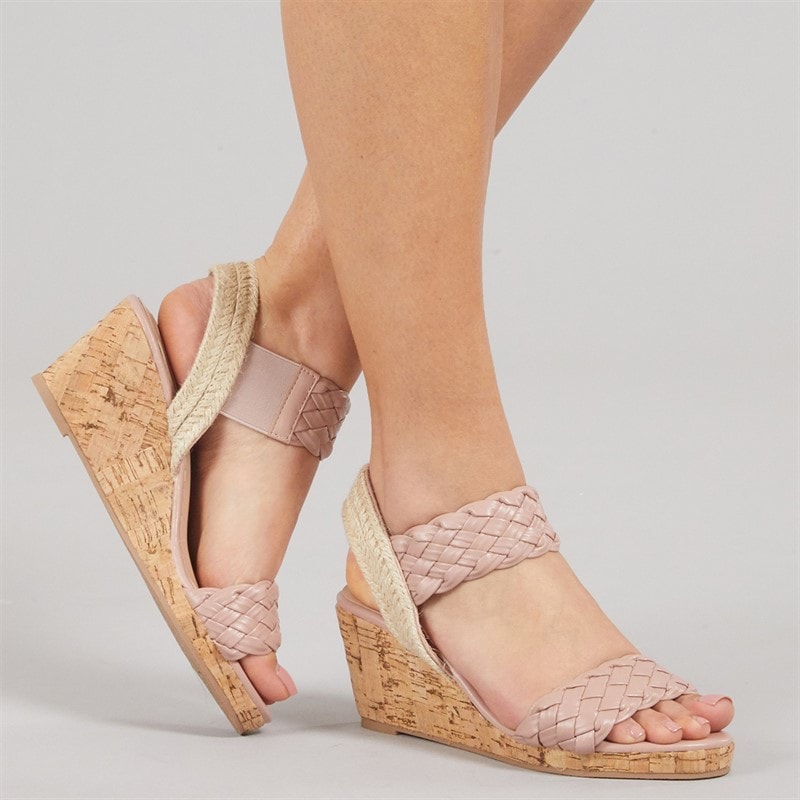 Lagooners Womens Nova Wedge Sandals Pink PU