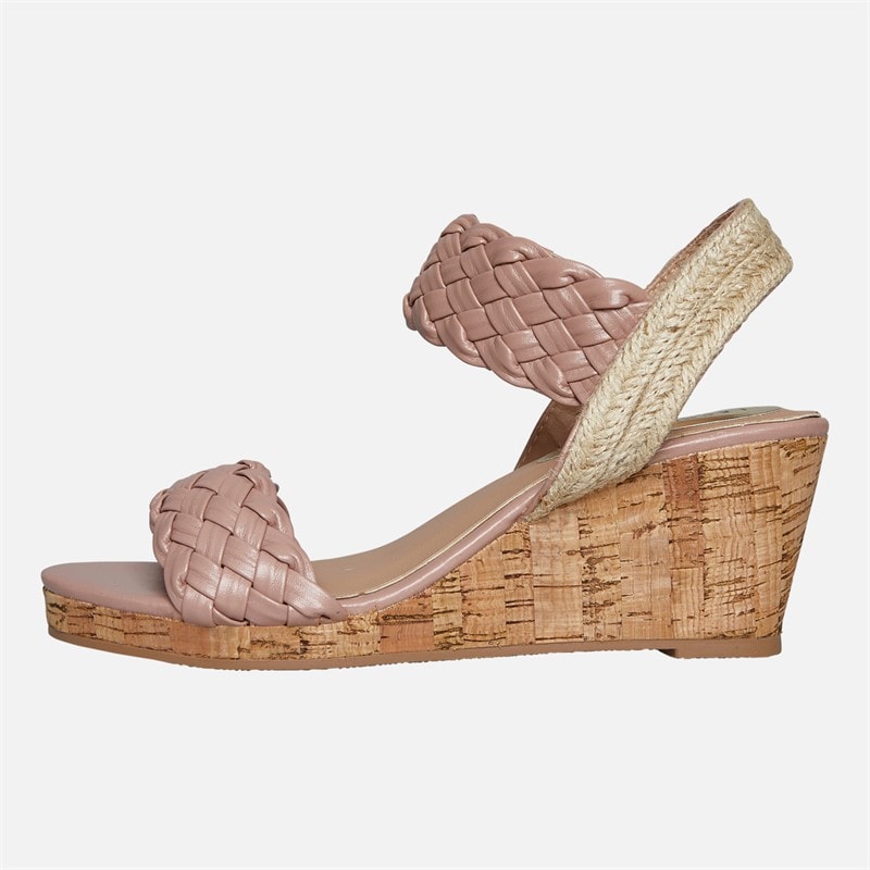 Lagooners Womens Nova Wedge Sandals Pink PU - Image 2
