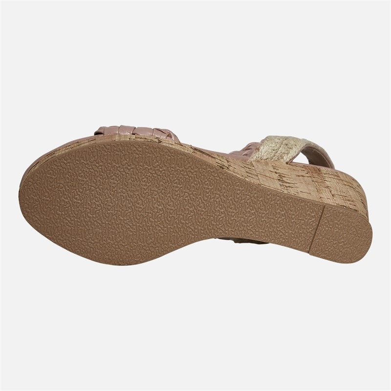 Lagooners Womens Nova Wedge Sandals Pink PU - Image 3