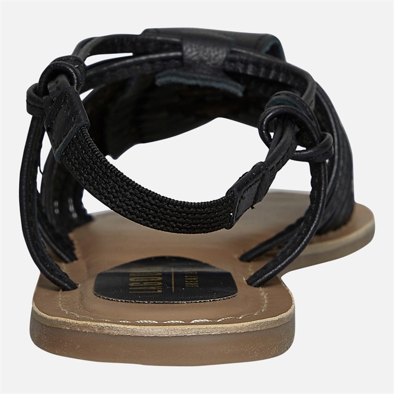 Lagooners Womens Lily Sandals Black Leather - Image 4
