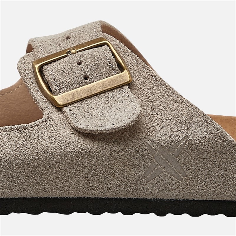 Lagooners Mens Theo Double Buckle Sandals Beige Suede - Image 5