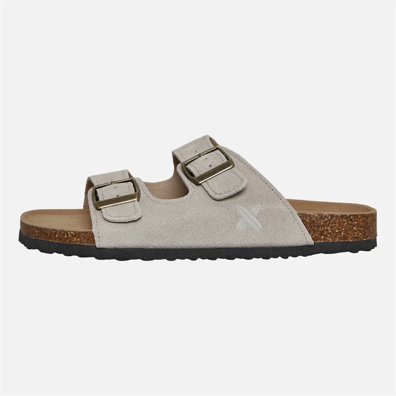 Lagooners Womens Aurora Double Buckle Sandals Beige Suede - Image 2