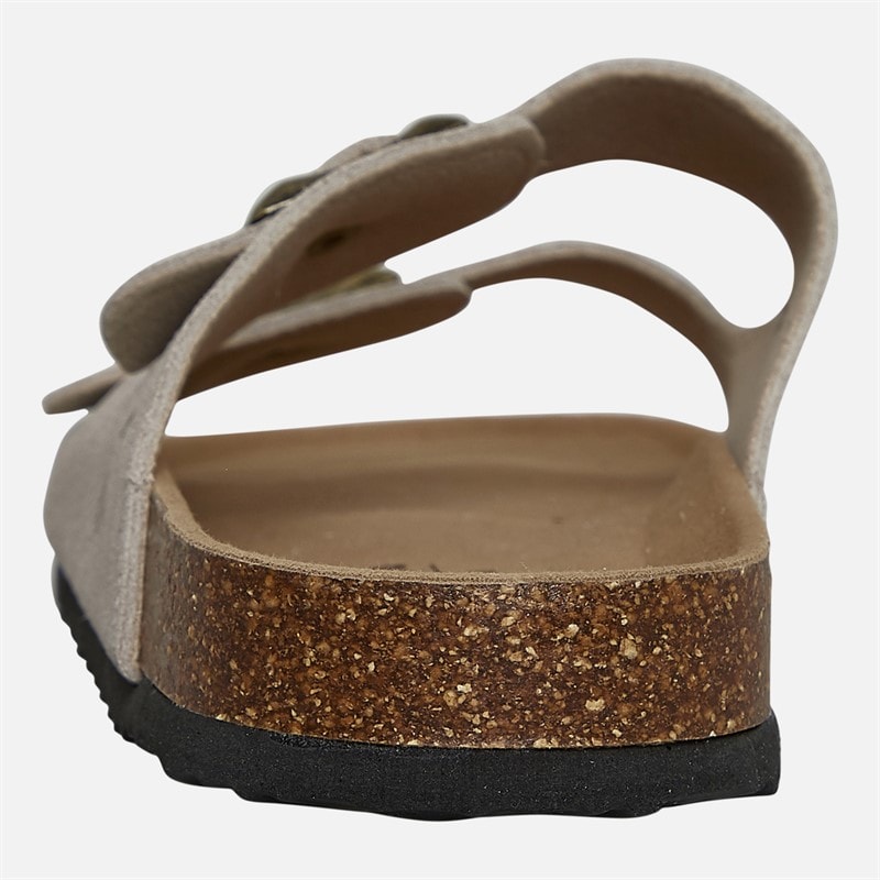 Lagooners Womens Aurora Double Buckle Sandals Beige Suede - Image 4