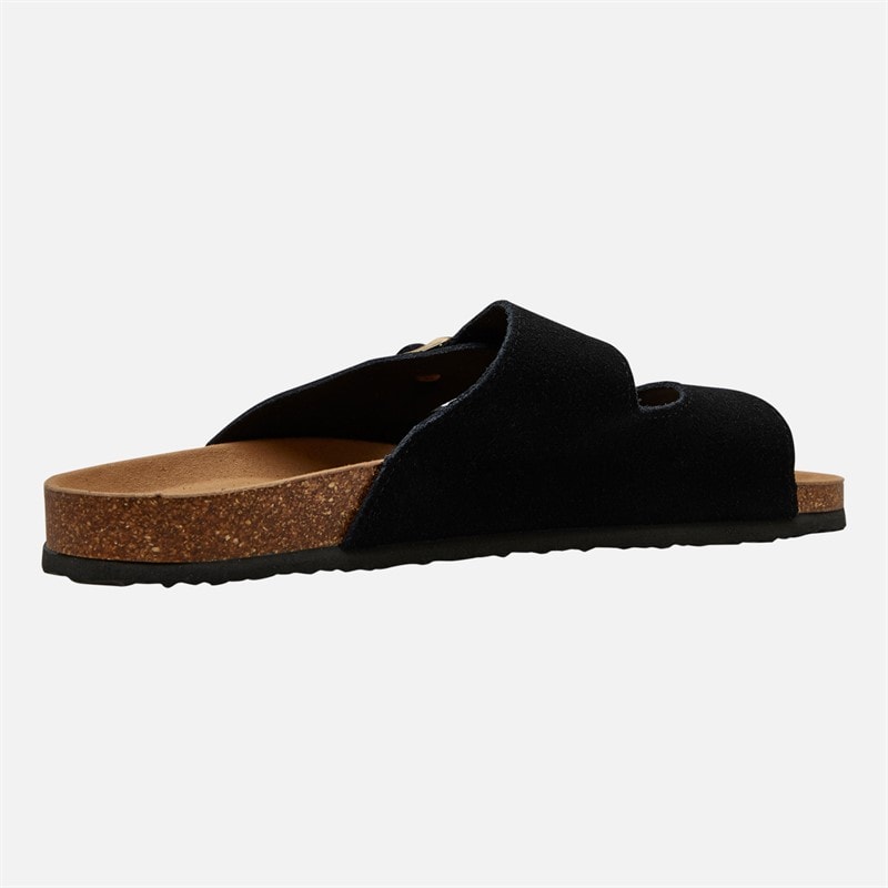 Lagooners Mens Theo Double Buckle Sandals Black Suede - Image 4