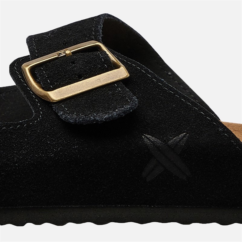 Lagooners Mens Theo Double Buckle Sandals Black Suede - Image 5