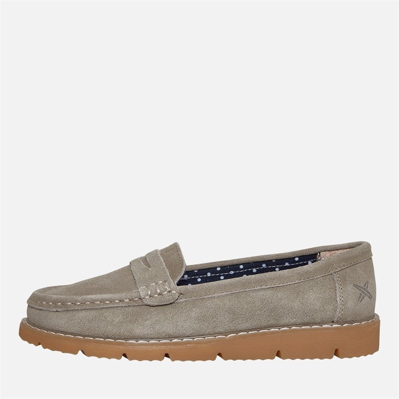 Lagooners Womens Harper Loafers Beige Suede - Image 2