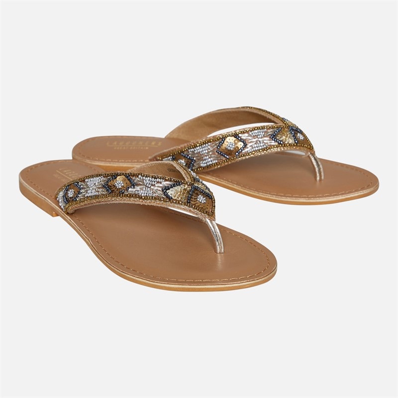 Lagooners Womens Mia Flip Flops Multi Leather - Image 2