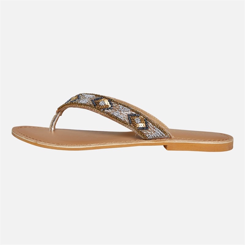 Lagooners Womens Mia Flip Flops Multi Leather - Image 3